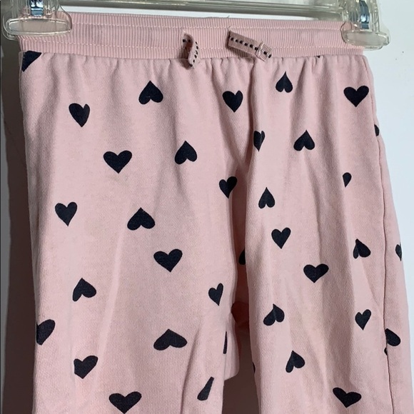 H&M all heart graphic Print pink and black Jogger sweatpants girls 4 - Picture 2 of 4